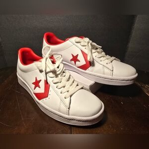 Authentic Converse Pro Leather 76 Low White Casino University Red Shoes M8 W9.5